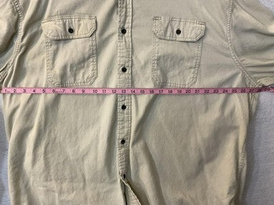 Wrangler Flex For Comfort Shirt Mens 3XL Beige Stretch Long Sleeve Button Up