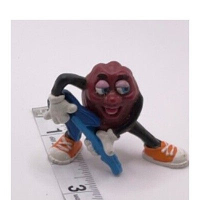 Rare Vintage California Raisin Toy Figure with Skateboard & Guitar