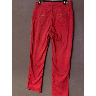 Lee Classic Fit Red Denim Pants 32x30 High Waist Cotton Blend Women’s High Waist
