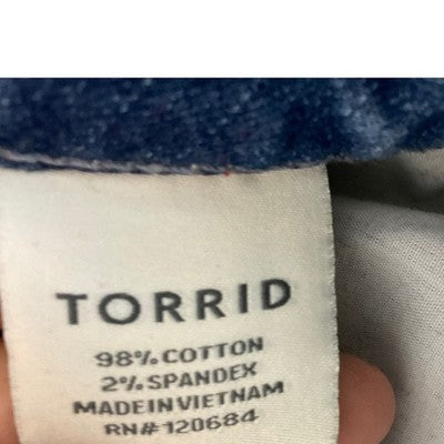 Torrid Denim Shorts Womens 14 Light Wash Distressed Frayed Hem Summer Casual