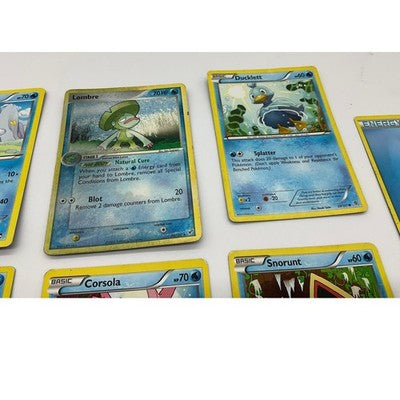 Pokemon Water Type Card Lot 7pc Squirtle Lombre Reverse Holo Blue TCG Bundle