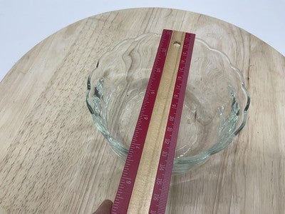 VTG Clear Glass Scalloped Edge Serving Bowl Round Small Dessert Dip Dish Kitchen