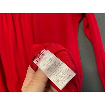 Chadwicks PXL Red Liquid Knit Dress Square Neck Stretch 90s Romantic
