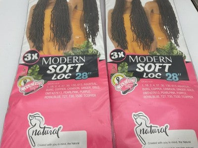 Mayde Beauty Modern Soft Loc 28in 1B 3X Crochet Synthetic Hair Extensions Lot 2
