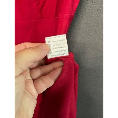 Dressystar Red Cocktail Bridesmaid Dress XL Cap Sleeve Fit Flare NWT
