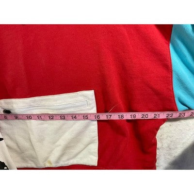 Kappa Cropped Hoodie Womens Medium Red Colorblock Logo Streetwear Pullover