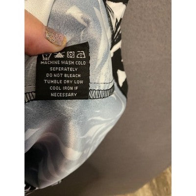 Ronni Nicole Dress 12 Black White Abstract Print Sleeveless Stretch Sheath