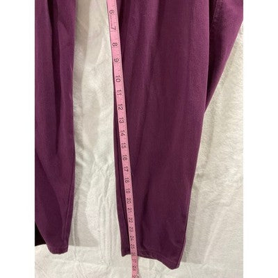 Venezia Pull On Pants Womens 24 Purple Stretch Tapered Lane Bryant Trousers