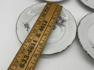 Vintage Winterling Bavaria Bread Plates Set Of 4 White Floral Germany Porcelain