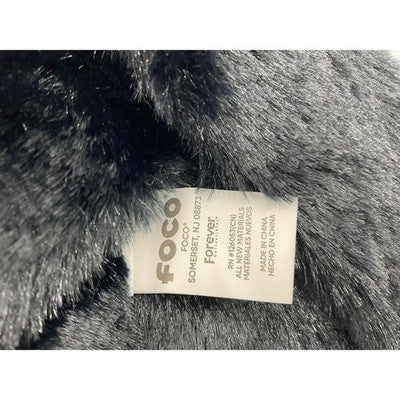 FOCO Carolina Panthers Slippers Womens XL Black Faux Fur Slide NFL Fan Shoe