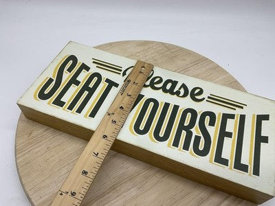 Ashland Please Seat Yourself Wall Sign Medium White Bathroom Humor Decor