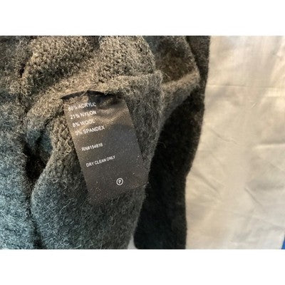 Cable Stitch Women's Med Charcoal Grey Long Sleeve Sweater Acrylic/Wool Blend