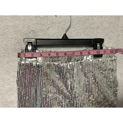 Spirit Shorts Girls Medium Silver Sequin Hot Pants Dance Club Costume Party