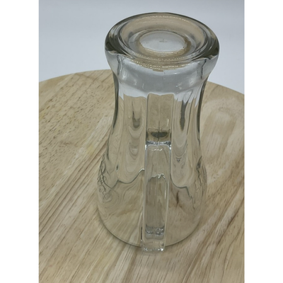 Vintage Clear Glass Coca Cola Mug 5.5" Embossed Thick Handle Tall Drinking