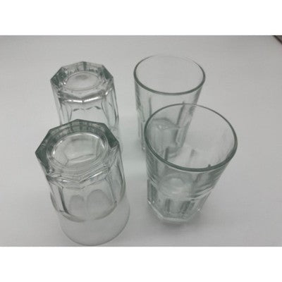 VTG Set of 4 Glass Tumblers Cold Beverages 4 in Tall Cuia Stamp Retro Drinkware