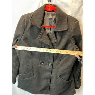 Robert Louis Women’s Jacket Medium Black Double-Breasted Wool Blend Lined
