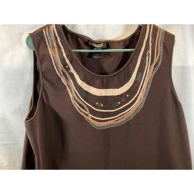 Liz & Me Platinum Collection Women’s Sleeveless Top  Beaded Scoop Neck 1X 18/20