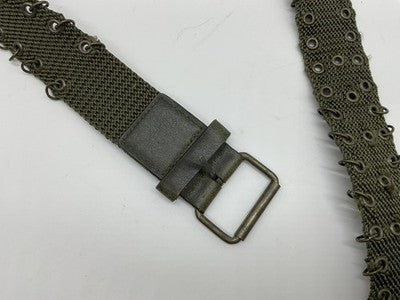 Olive Green Canvas Grommet Ring Belt Adjustable Webbing Metal Buckle Unisex