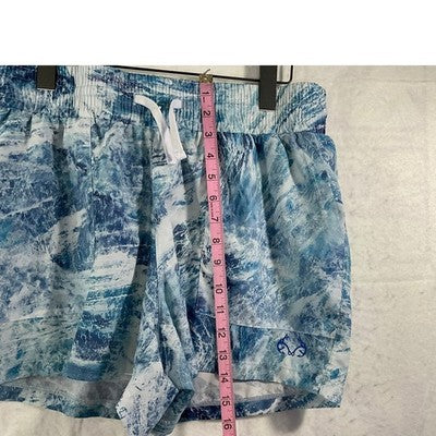 Ocean + Coast Realtree Fishing Shorts Womens Large Blue Camo Aspect Performance