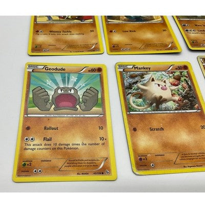 Pokemon Card Lot 6pc Cubone Machop Quagsire Geodude Mankey Phanpy TCG Fighting