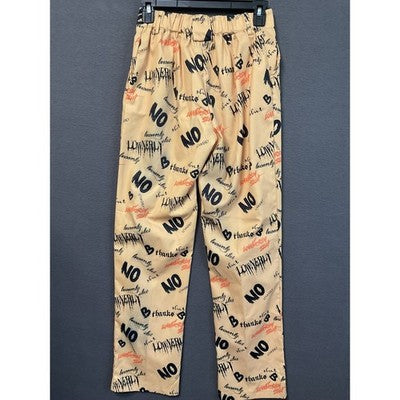 Blush Mark Pants Womens Small All Over Graphic Streetwear Y2K Polyester Blend