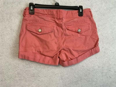 Aéropostale Shorts Womens 4 Pink Chino Short Cuffed Twill Casual Pockets
