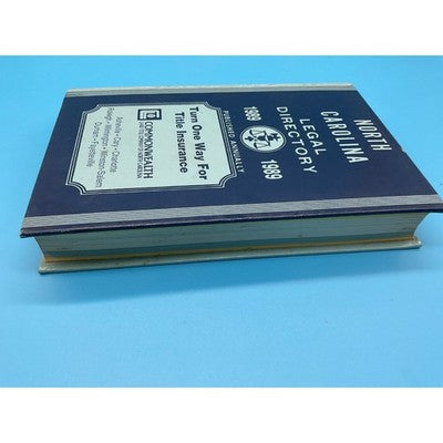 1989 North Carolina Legal Directory Published Annually Vintage Reference Book