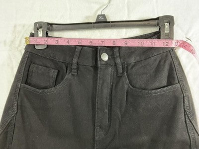 EMMIOL Jeans Womens XS Black Denim High Rise Straight Fleece Lined Thermal Warm