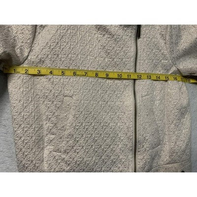 A New Day Jacket Womens XS White Gold Metallic Moto Biker Textured Zip Stylish