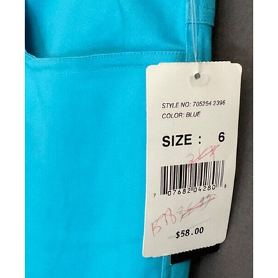 ECI New York Blue Crop Pants Size 6 Split Hem Women’s $58 NWT Split Hem Detail