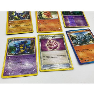 Pokemon TCG Card Lot Nidoqueen Toxicroak Rhyhorn Reverse Holo Steam Siege 6pc