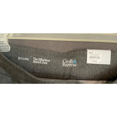 Croft & Barrow Women Effortless Stretch Pants Size 10 Long Gray Dress Pants NTW