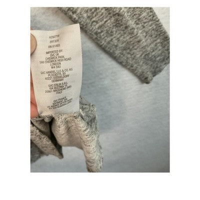 AnyBody Shirt Womens XS Gray Heather Long Sleeve Smile Graphic Swing Tunic