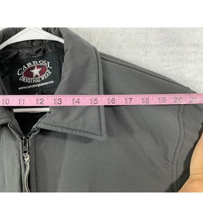 Carroll Original Wear Jacket Mens Small Grey SCHSRA Rodeo Embroidered Zip Up