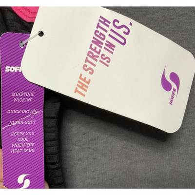 Soffe Dri Racerback Colorblock Athletic Tank Top Moisture Wicking Pink S NWT