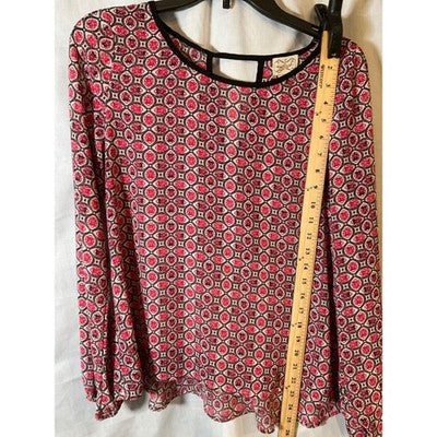 Eyelash Couture Women's Top Med, Multicolor, Long Sleeve