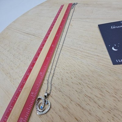 Necklace Heart Moon Star Pendant Silver Tone Granddaughter 18 In Gift Womens