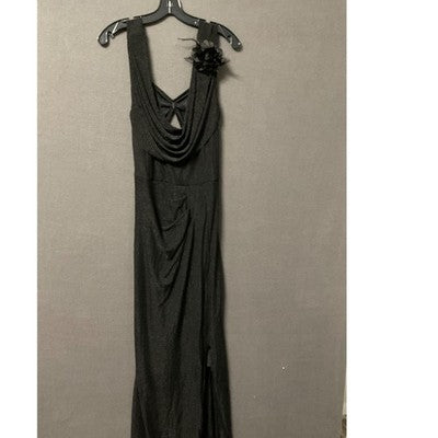 Vshow 2XL Sparkle Black Formal Maxi Dress Long Gown Floral Sleeve - NWT