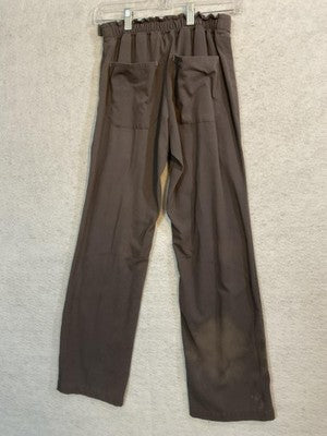 New Balance Track Pant Men XS Brown Elastic Waist Zip Pocket Hiking Straight Leg