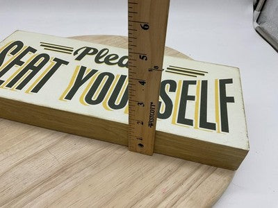 Ashland Please Seat Yourself Wall Sign Medium White Bathroom Humor Decor