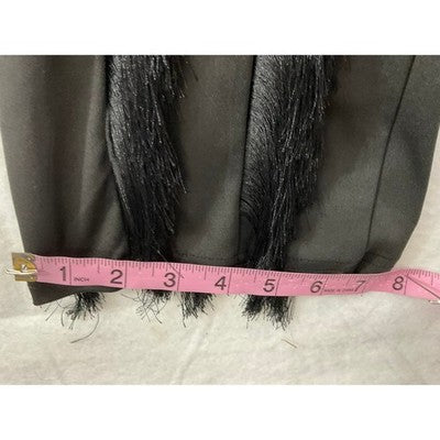 Fringe Joggers Women XL Black Tassel Streetwear Statement Pants