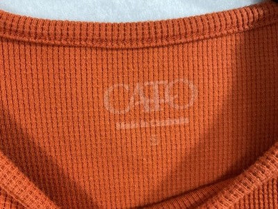 Cato Shirt Womens Small Orange Ribbed Knit Long Sleeve Crew Neck Top Stretch