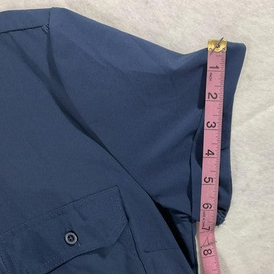 Lucky Brand Dress Womens Large Blue Shirt Midi Button Front Belted Tiered
