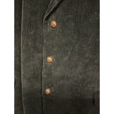 Zagato Signature Collection Sport Coat Men 50 Black Corduroy 3-Button Lined