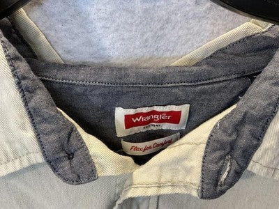 Wrangler Flex For Comfort Shirt Mens 3XL Beige Stretch Long Sleeve Button Up