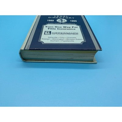 1989 North Carolina Legal Directory Published Annually Vintage Reference Book