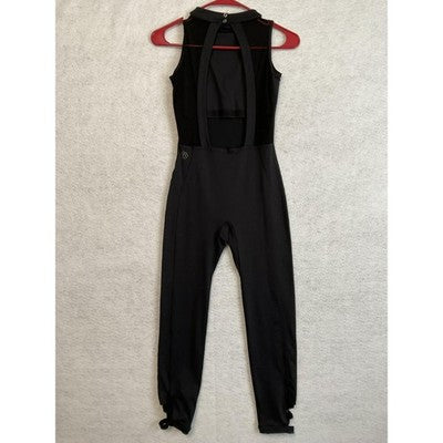 Honeycut Unitard Womens Small Black Sleeveless Dance One Piece Open Back Leotard