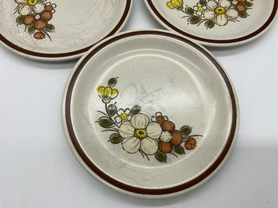Vintage Woodhaven Collection Sunnybrook Bread Plates Set Of 5 Floral Stoneware