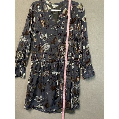 Carolina Belle Dress Womens 10 Velvet Floral Long Sleeve Lined Elegant