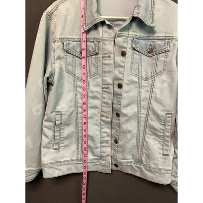 Forever 21 Women's Jean Jacket Small Light Wash Cotton Blend Casual Streetwear